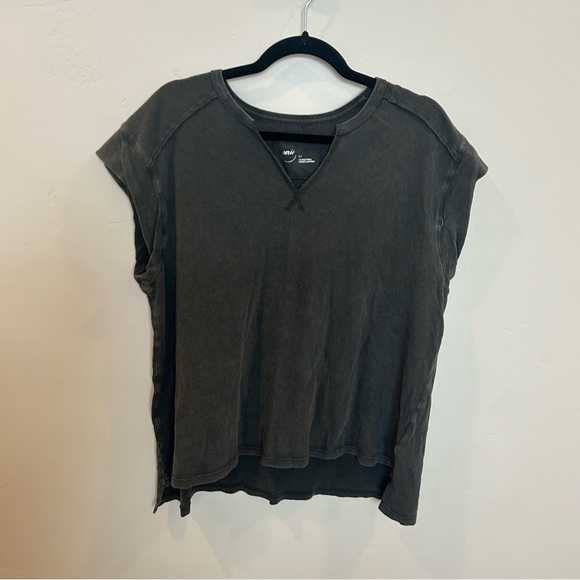 Aerie Summer Breeze Notch Neck T-Shirt, Smoked Gray, Small - Picture 4 of 7